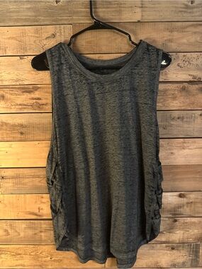 GAIAM Gray Muscle Tank with Side Tie Details